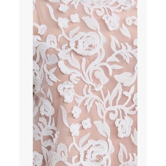 WAYF TOP WOMENS SIZE LARGE ALANA EMBROIDERED SHEER WHITE LACE BLOUSE ONLY - Picture 3 of 12